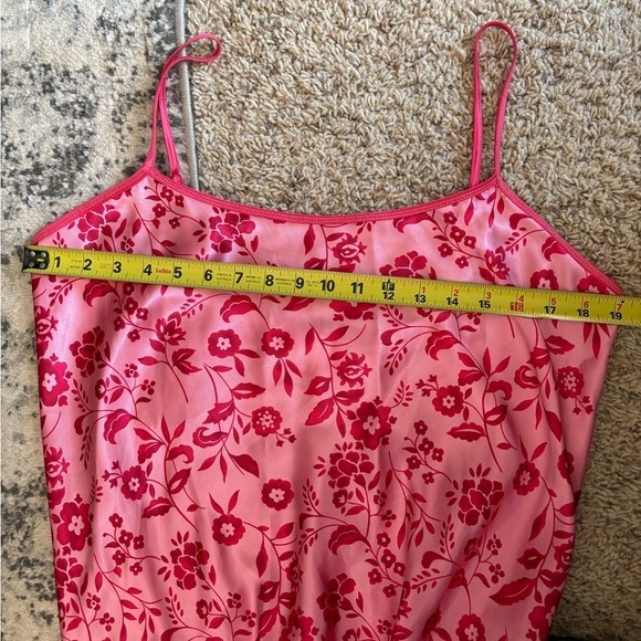 Cruz Vintage Slip Dress Size Large Pink Floral Lingerie Y2K Satin - Picture 5 of 6
